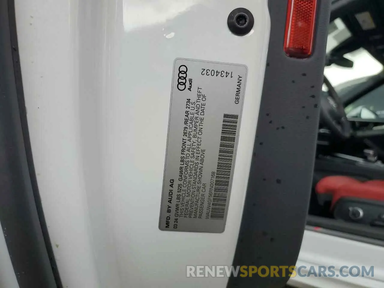 13 Photograph of a damaged car WAUW4GF56RN007168 AUDI S5/RS5 2024