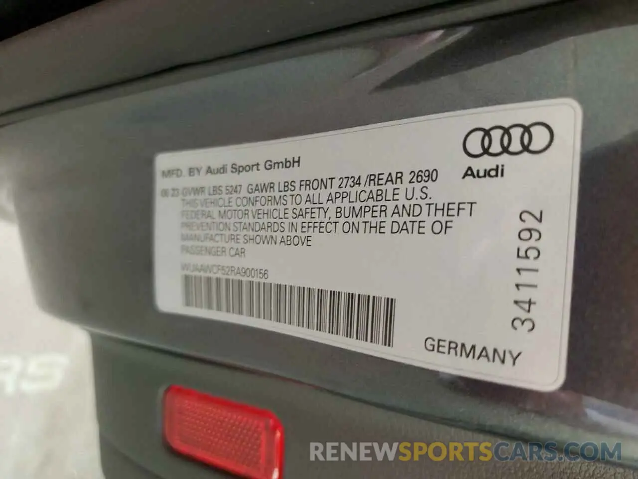 12 Photograph of a damaged car WUAAWCF52RA900156 AUDI S5/RS5 2024