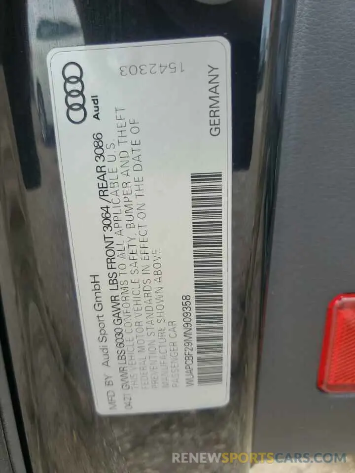 12 Photograph of a damaged car WUAPCBF29MN909358 AUDI S7/RS7 2021