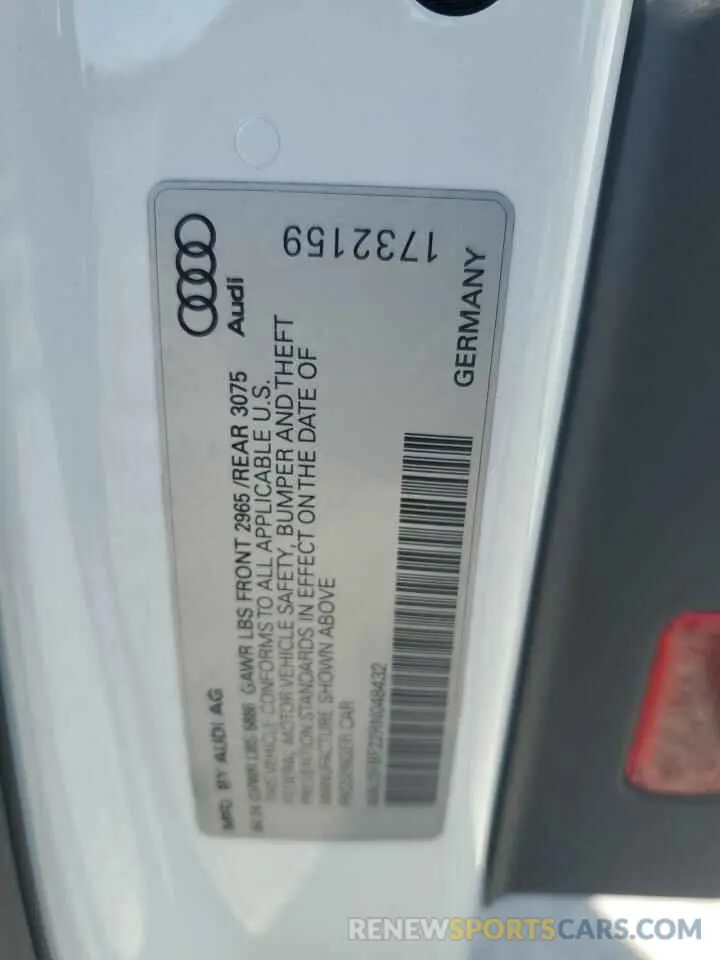 13 Photograph of a damaged car WAUSFBF22RN048432 AUDI S7/RS7 2024