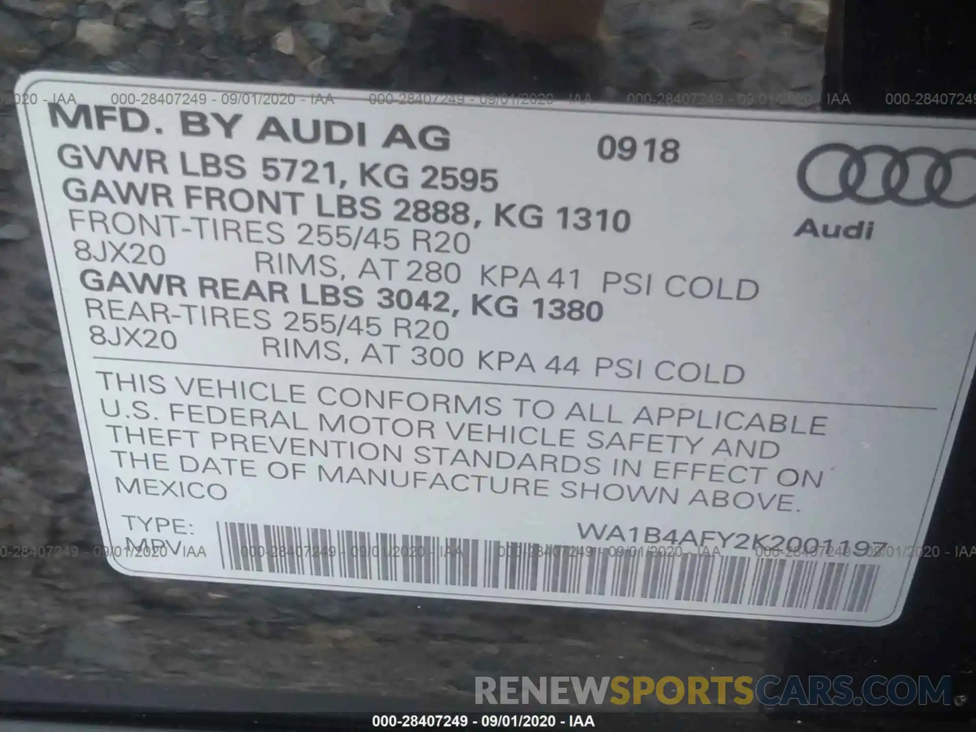 9 Photograph of a damaged car WA1B4AFY2K2001197 AUDI SQ5 2019