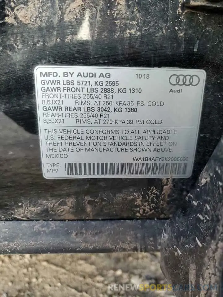 15 Photograph of a damaged car WA1B4AFY2K2005606 AUDI SQ5 2019