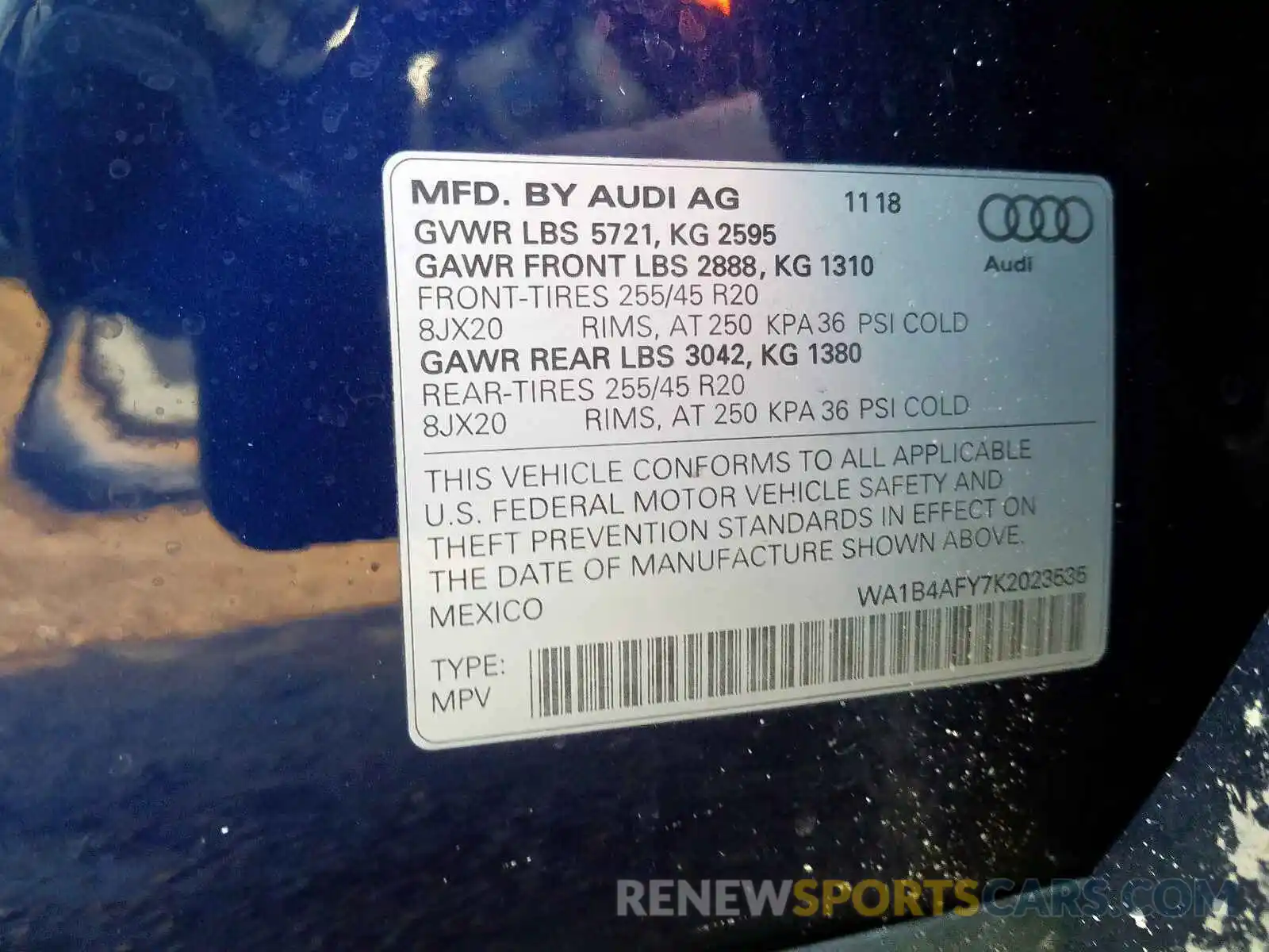 10 Photograph of a damaged car WA1B4AFY7K2023535 AUDI SQ5 2019