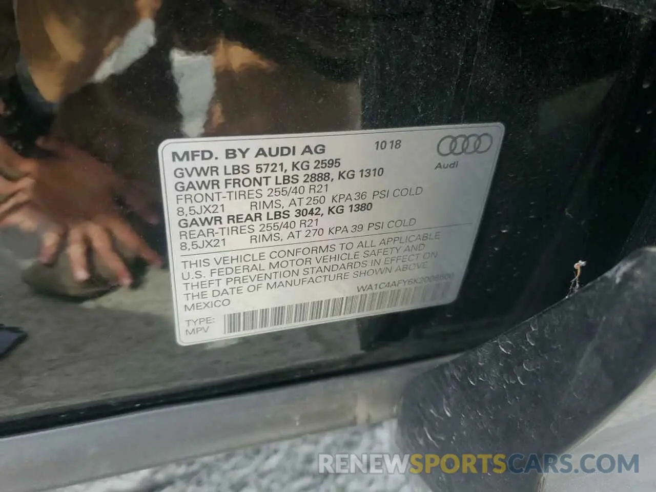 12 Photograph of a damaged car WA1C4AFY6K2008500 AUDI SQ5 2019