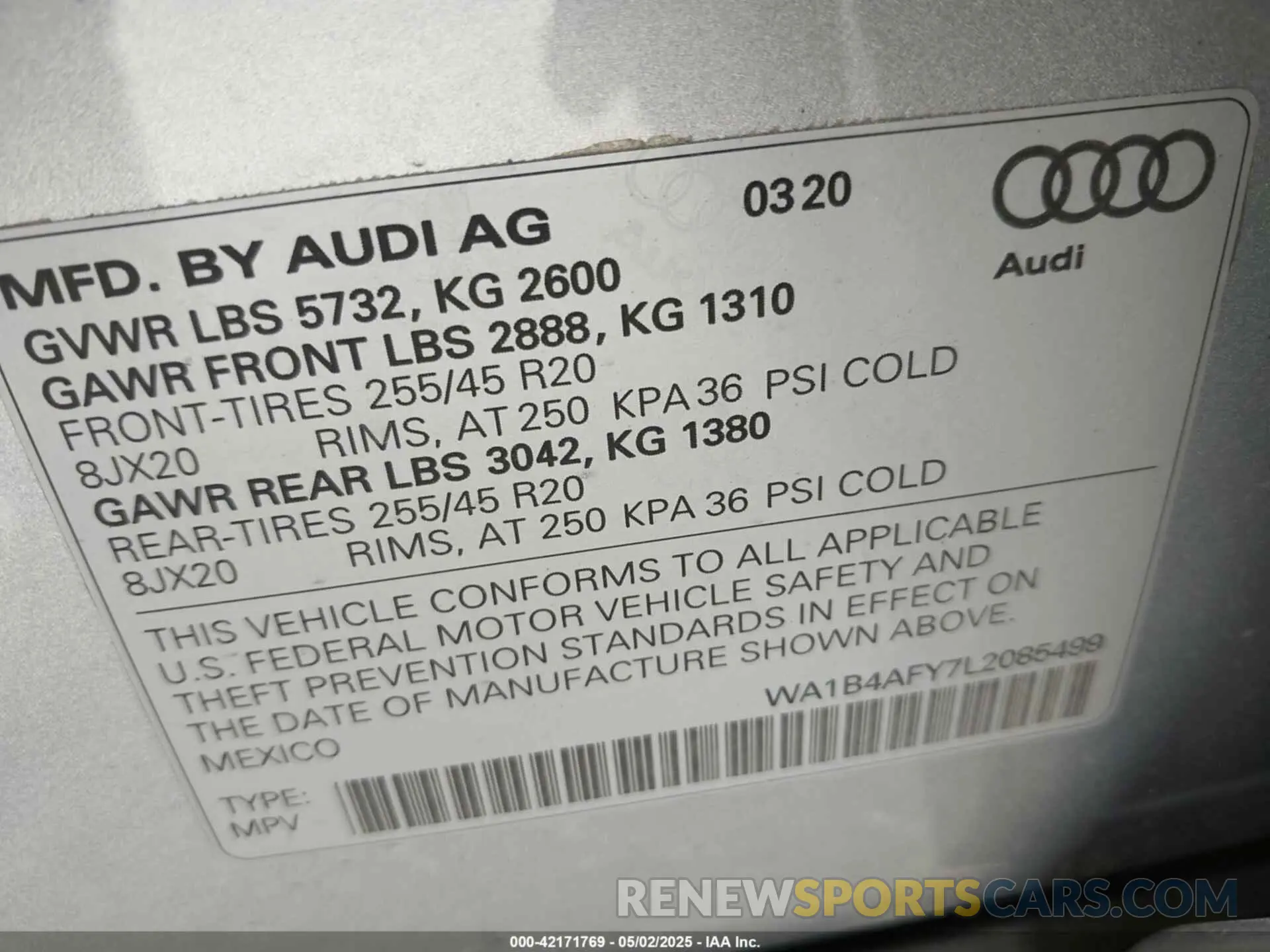 9 Photograph of a damaged car WA1B4AFY7L2085499 AUDI SQ5 2020