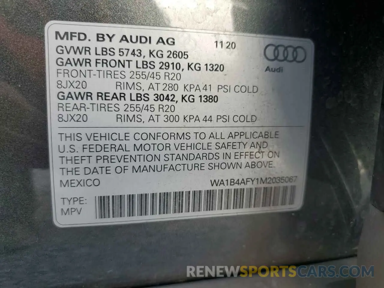 13 Photograph of a damaged car WA1B4AFY1M2035067 AUDI SQ5 2021