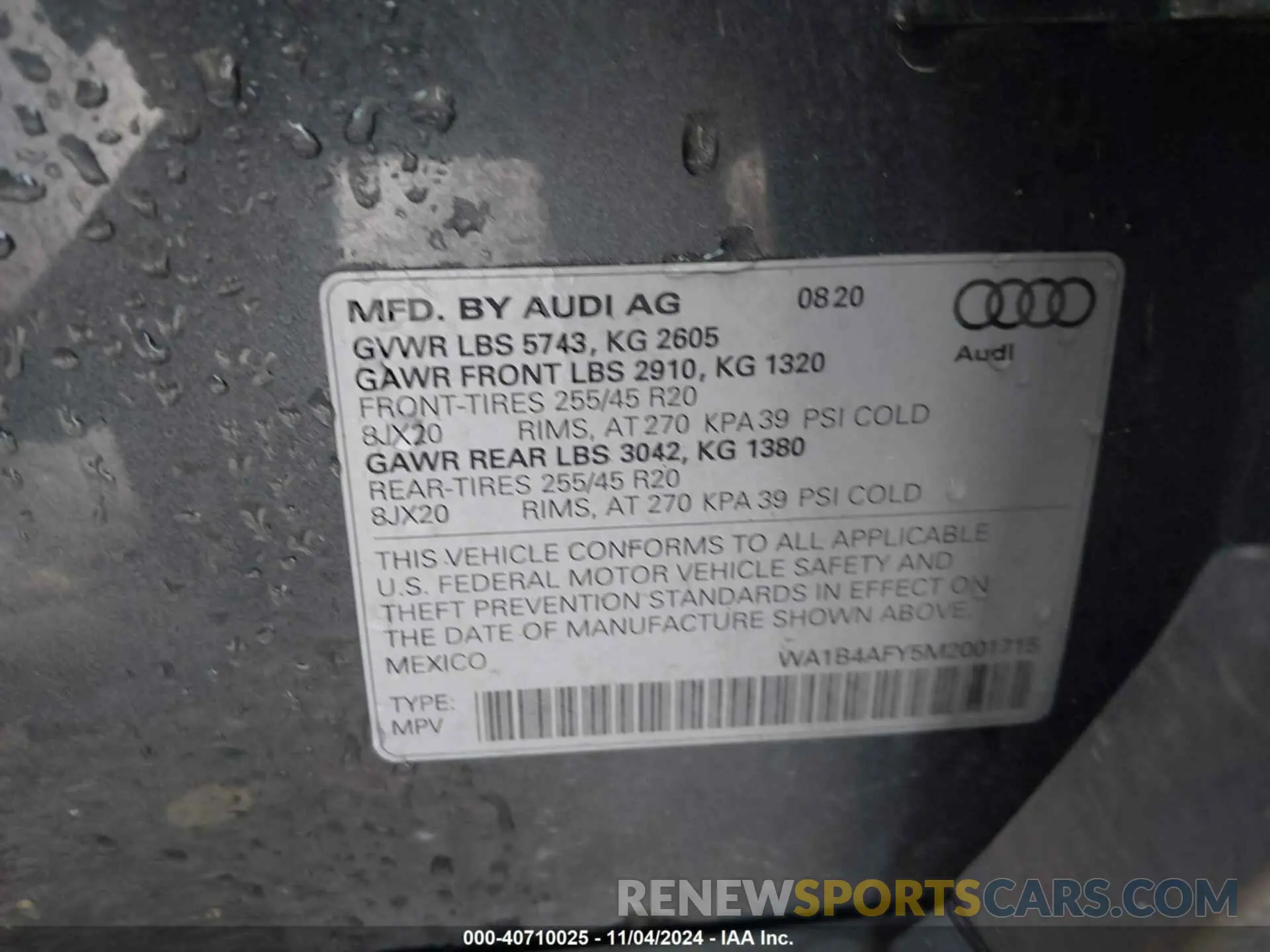 9 Photograph of a damaged car WA1B4AFY5M2001715 AUDI SQ5 2021