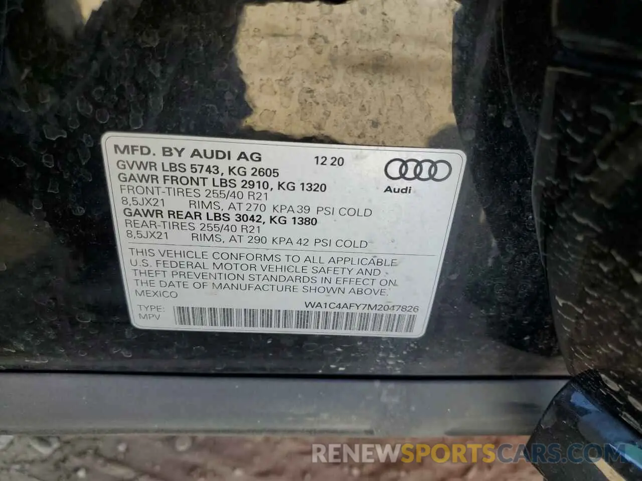 15 Photograph of a damaged car WA1C4AFY7M2047826 AUDI SQ5 2021