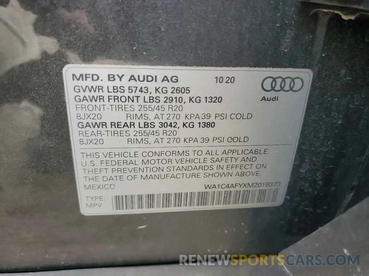 13 Photograph of a damaged car WA1C4AFYXM2019373 AUDI SQ5 2021