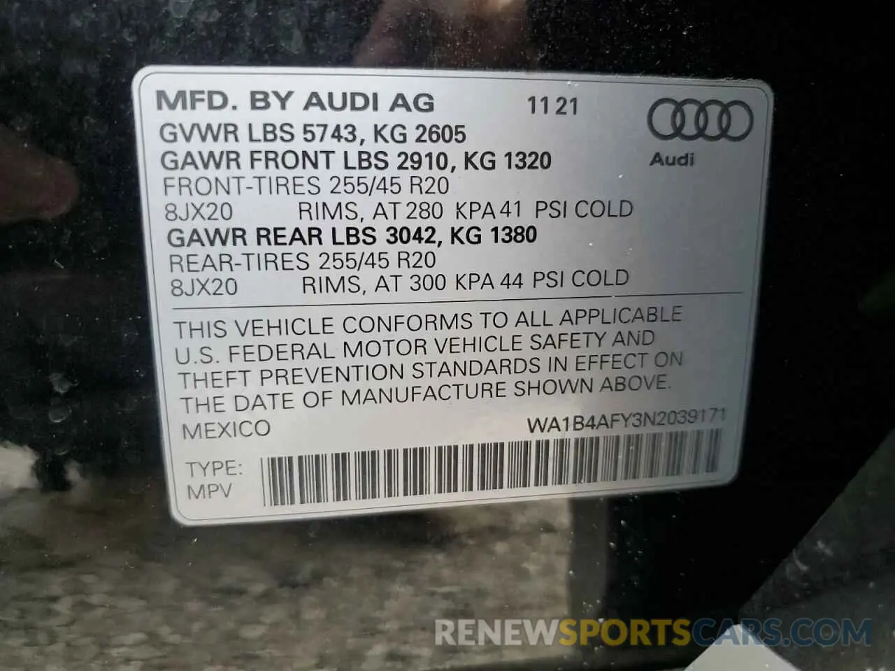 14 Photograph of a damaged car WA1B4AFY3N2039171 AUDI SQ5 2022