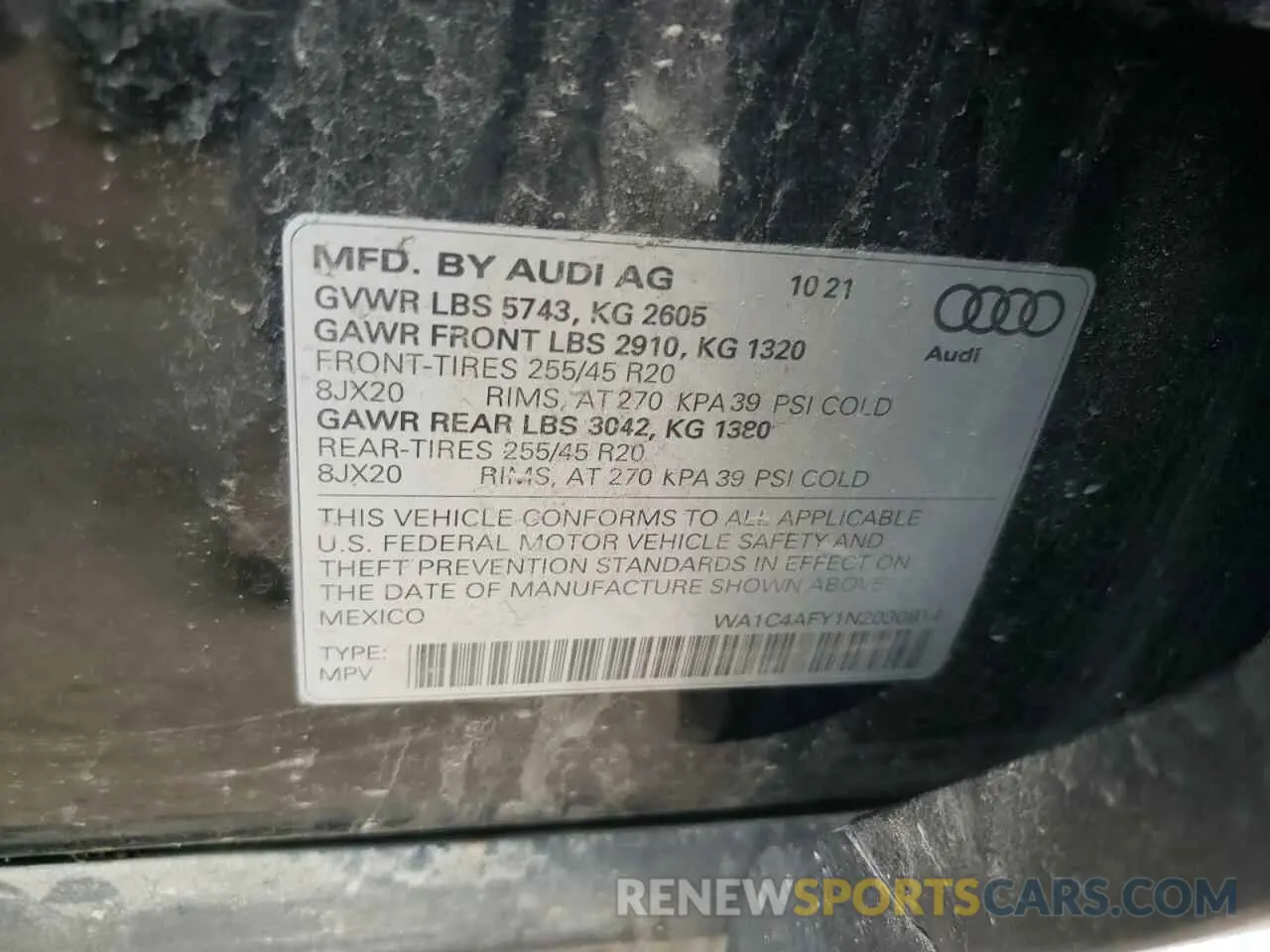 13 Photograph of a damaged car WA1C4AFY1N2030814 AUDI SQ5 2022