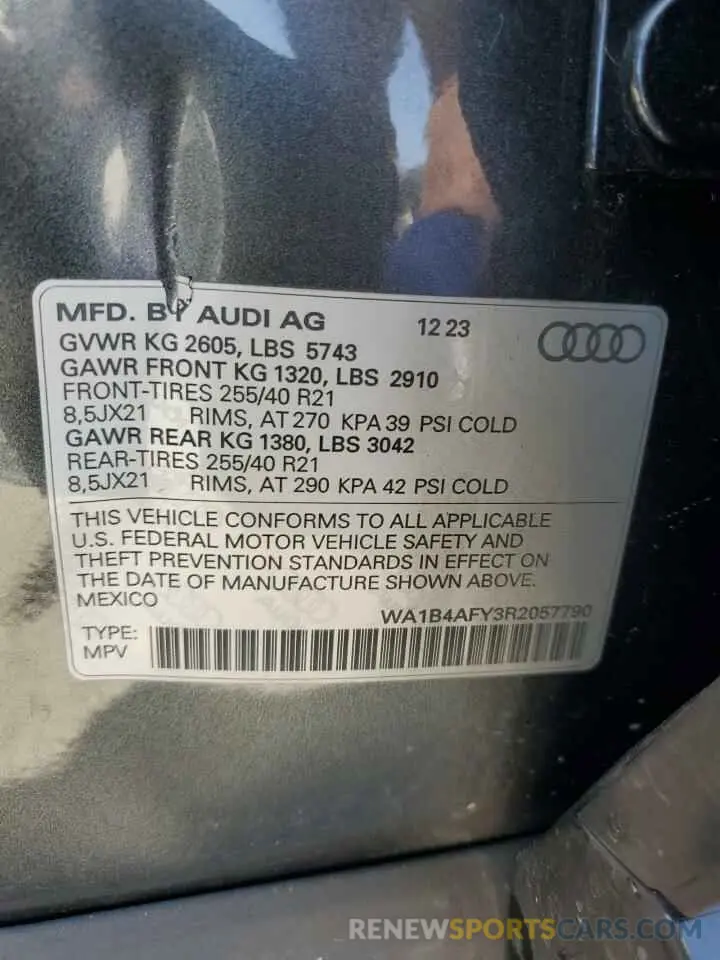 13 Photograph of a damaged car WA1B4AFY3R2057790 AUDI SQ5 2024
