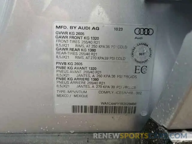 13 Photograph of a damaged car WA1C4AFY1R2029488 AUDI SQ5 2024