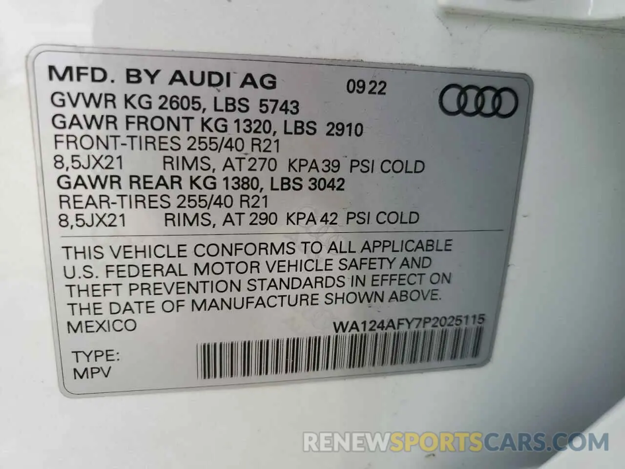 13 Photograph of a damaged car WA124AFY7P2025115 AUDI SQ5 SPORTB 2023