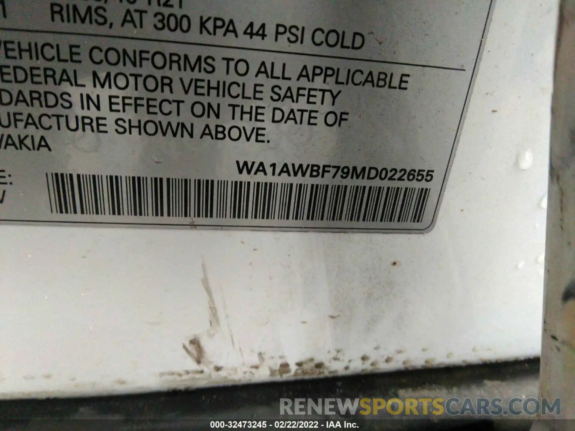 9 Photograph of a damaged car WA1AWBF79MD022655 AUDI SQ7 2021