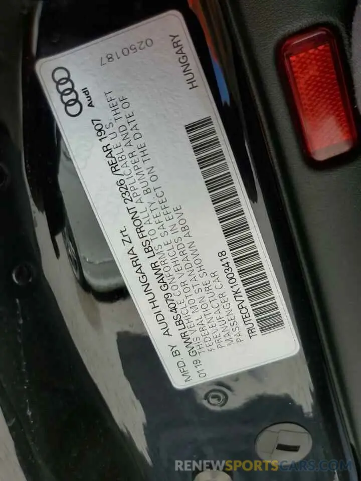 13 Photograph of a damaged car TRUTECFV7K1003418 AUDI TT 2019