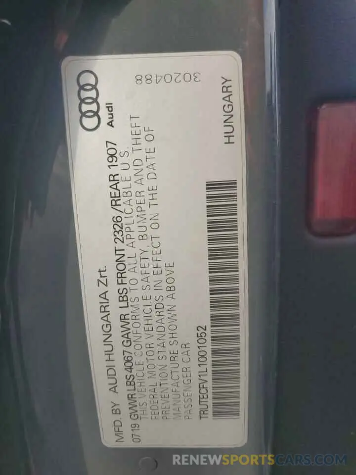 13 Photograph of a damaged car TRUTECFV1L1001052 AUDI TT 2020
