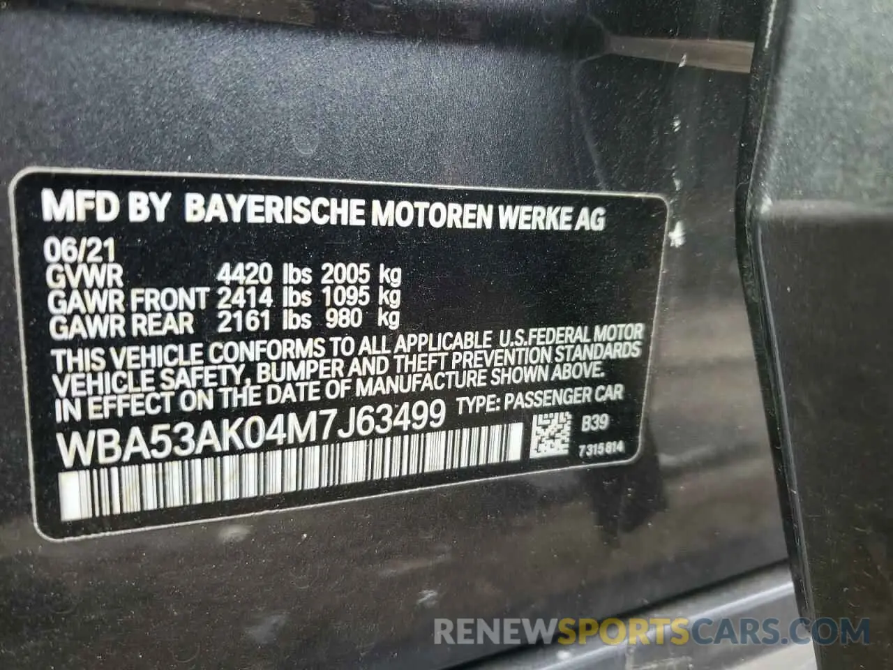12 Photograph of a damaged car WBA53AK04M7J63499 BMW 2 SERIES 2021