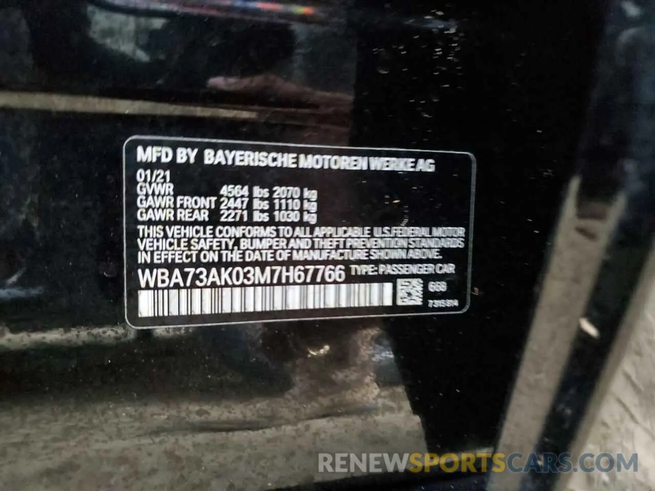 13 Photograph of a damaged car WBA73AK03M7H67766 BMW 2 SERIES 2021