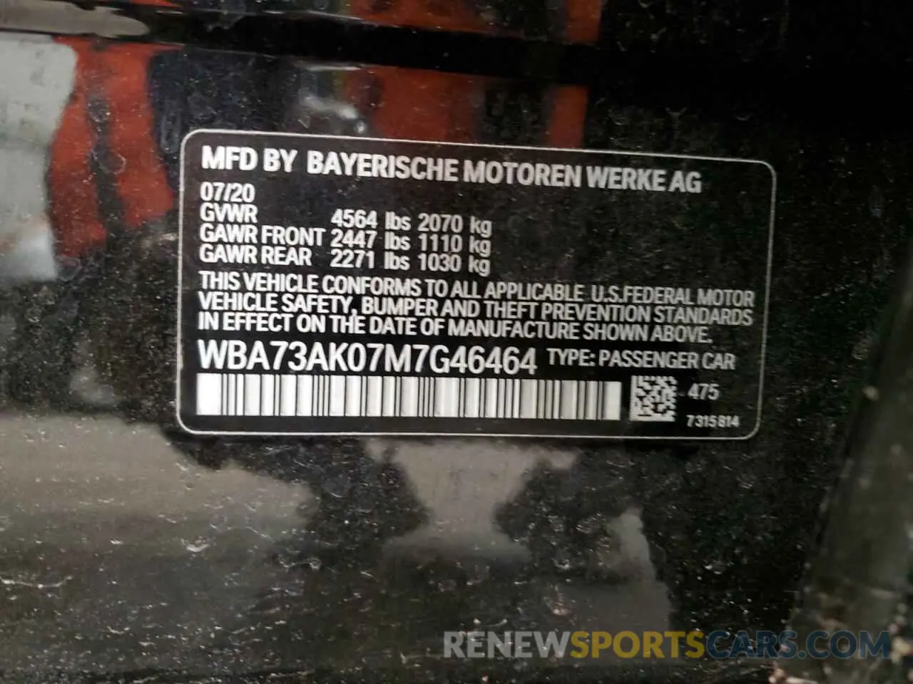 12 Photograph of a damaged car WBA73AK07M7G46464 BMW 2 SERIES 2021