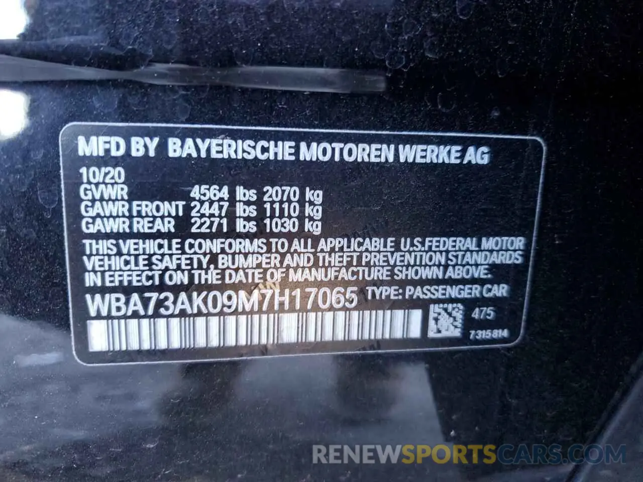 12 Photograph of a damaged car WBA73AK09M7H17065 BMW 2 SERIES 2021