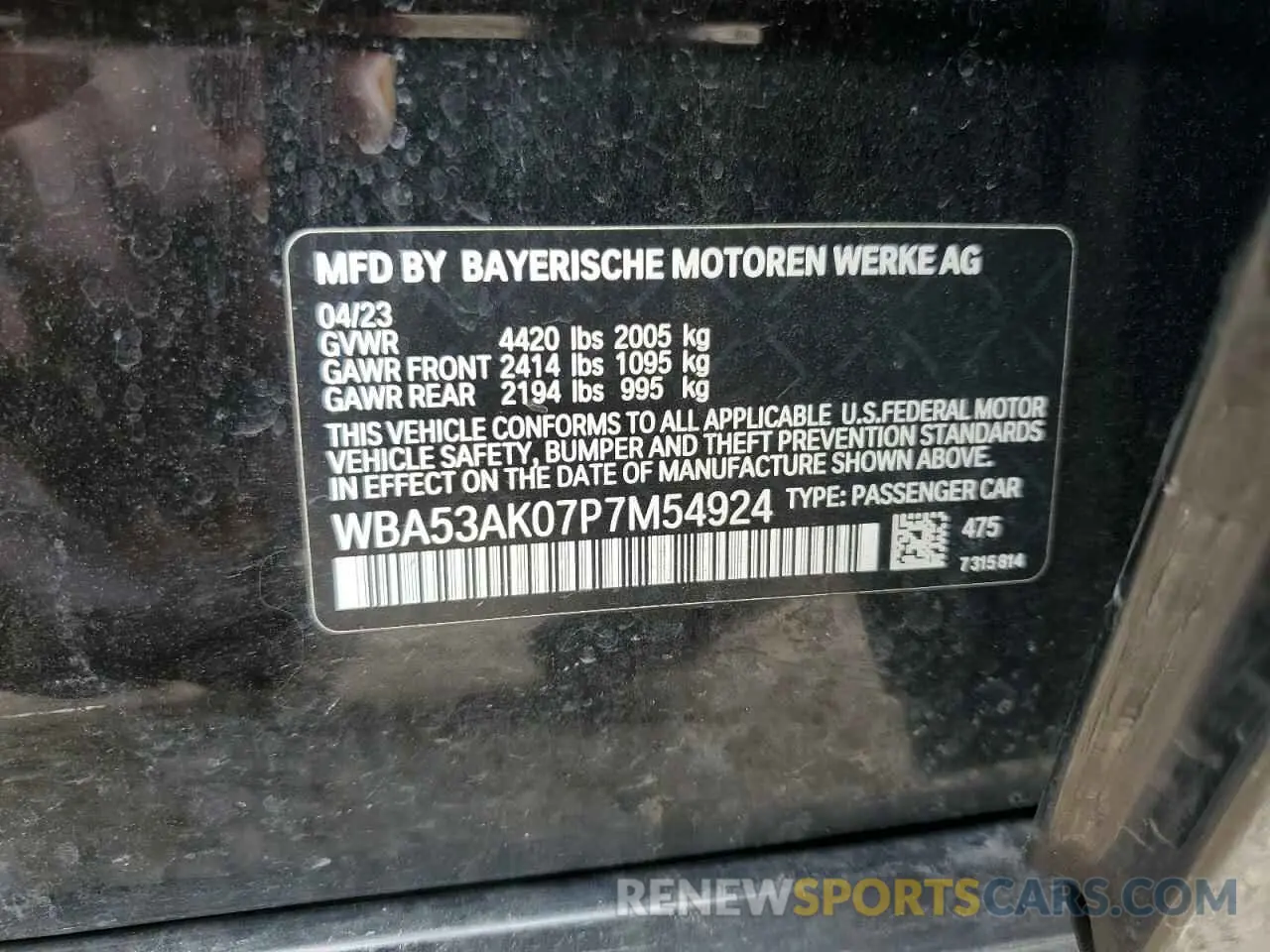 12 Photograph of a damaged car WBA53AK07P7M54924 BMW 2 SERIES 2023