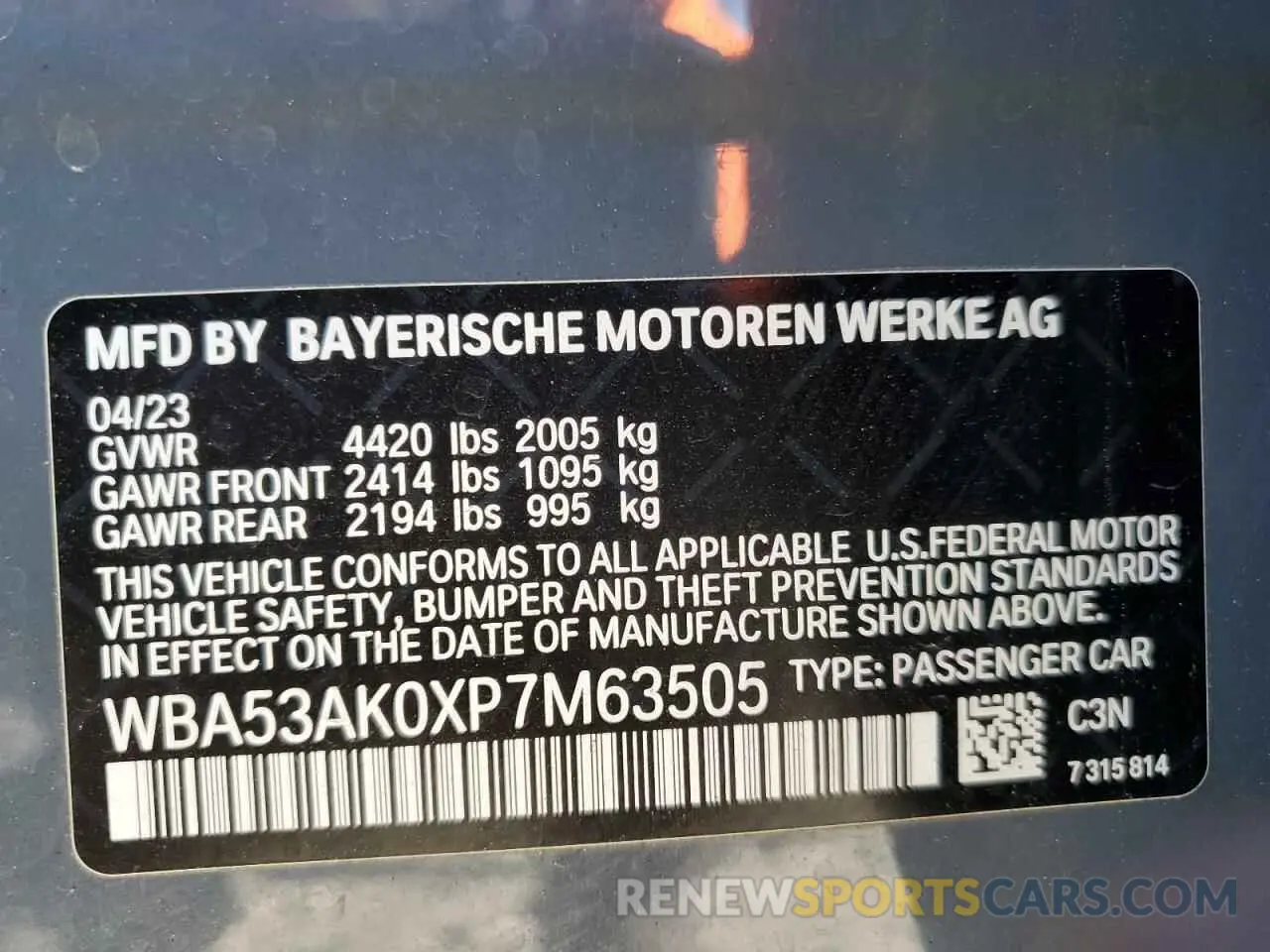 12 Photograph of a damaged car WBA53AK0XP7M63505 BMW 2 SERIES 2023