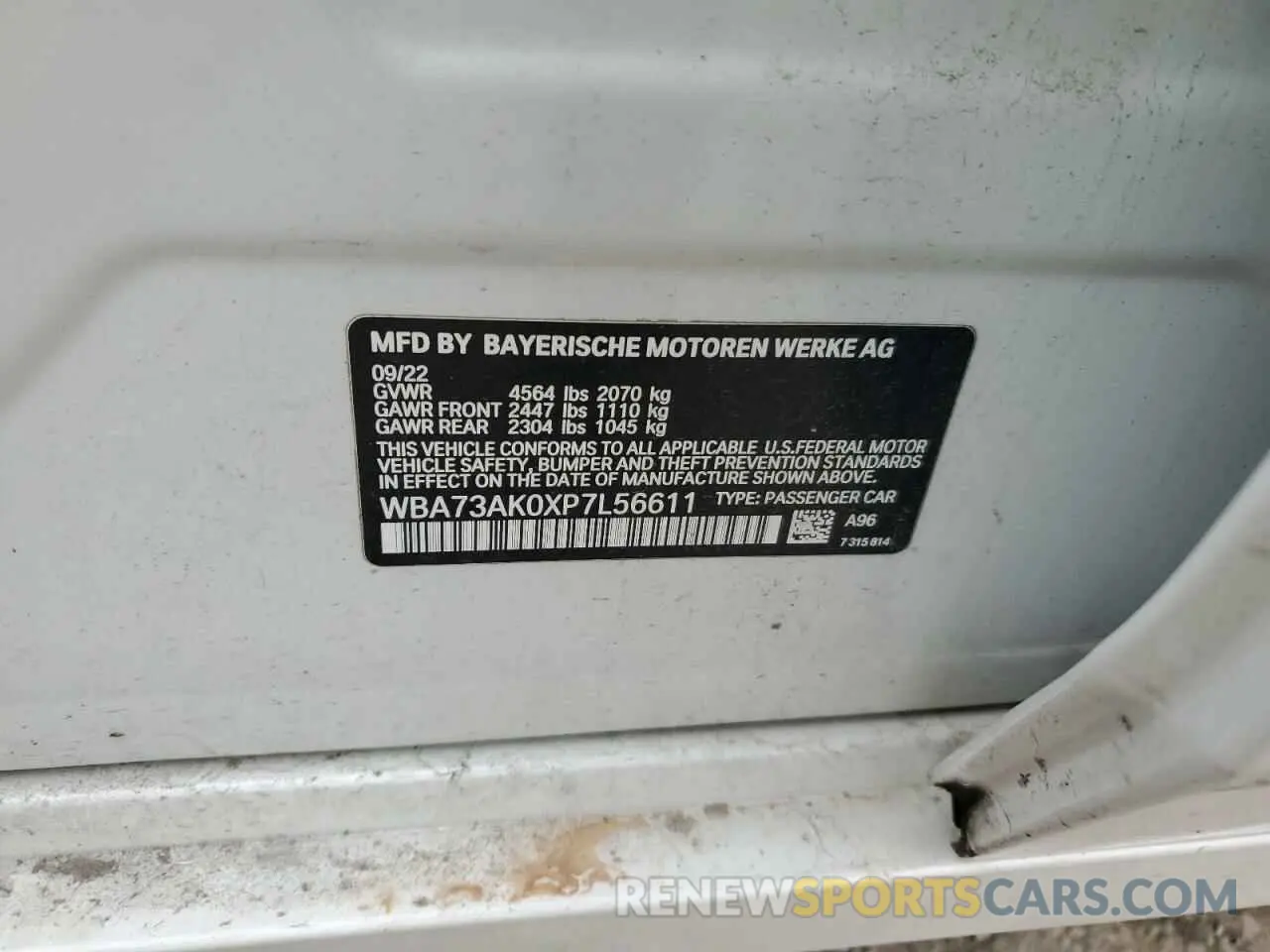 12 Photograph of a damaged car WBA73AK0XP7L56611 BMW 2 SERIES 2023