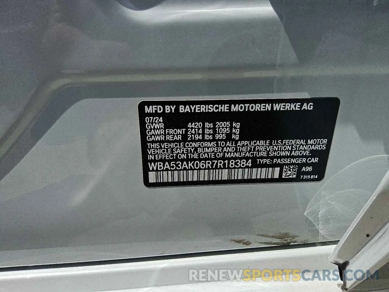 12 Photograph of a damaged car WBA53AK06R7R18384 BMW 2 SERIES 2024