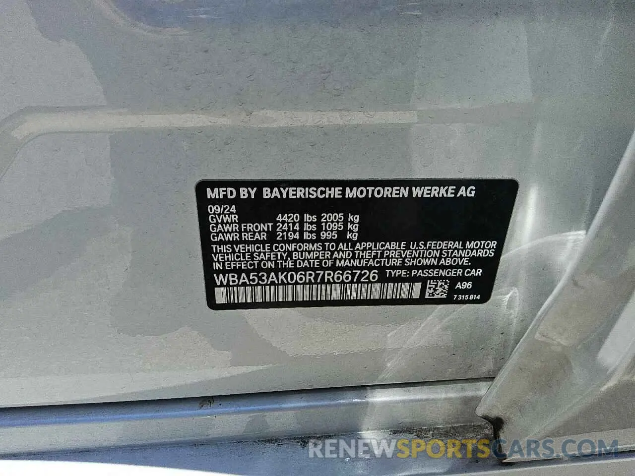 12 Photograph of a damaged car WBA53AK06R7R66726 BMW 2 SERIES 2024