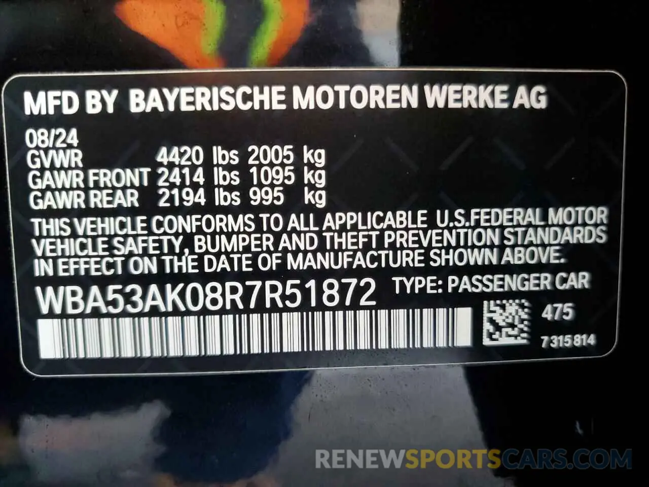 12 Photograph of a damaged car WBA53AK08R7R51872 BMW 2 SERIES 2024