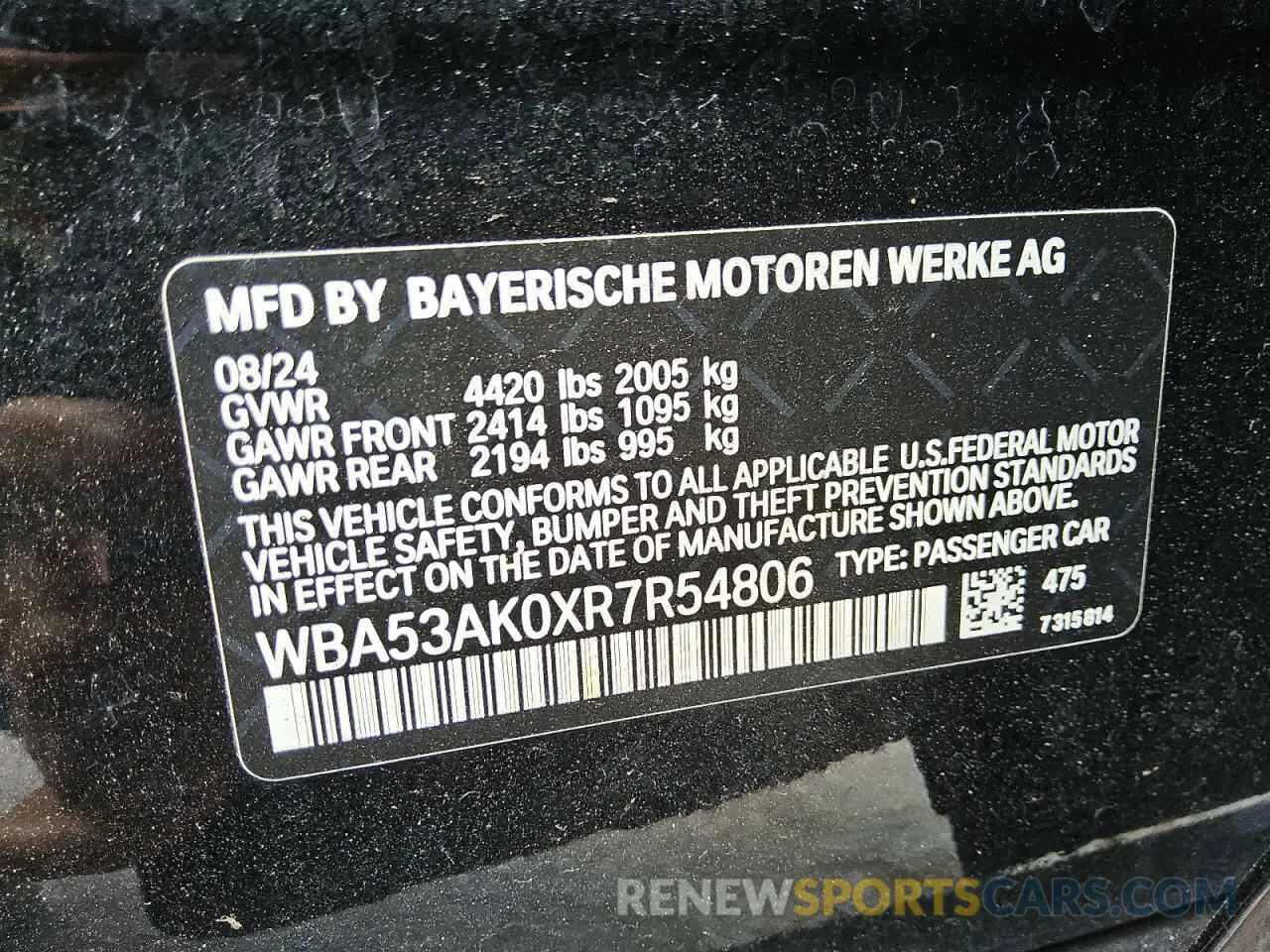13 Photograph of a damaged car WBA53AK0XR7R54806 BMW 2 SERIES 2024