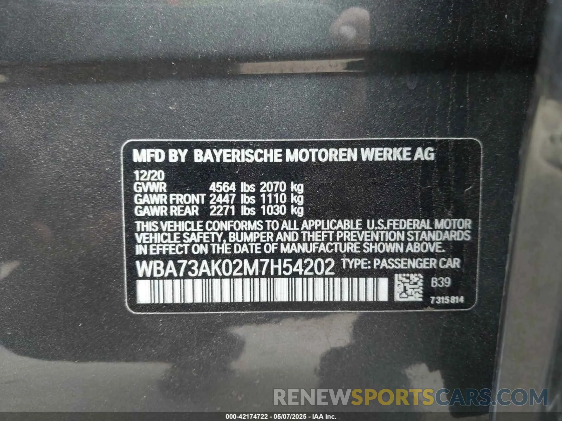 9 Photograph of a damaged car WBA73AK02M7H54202 BMW 228I GRAN COUPE 2021