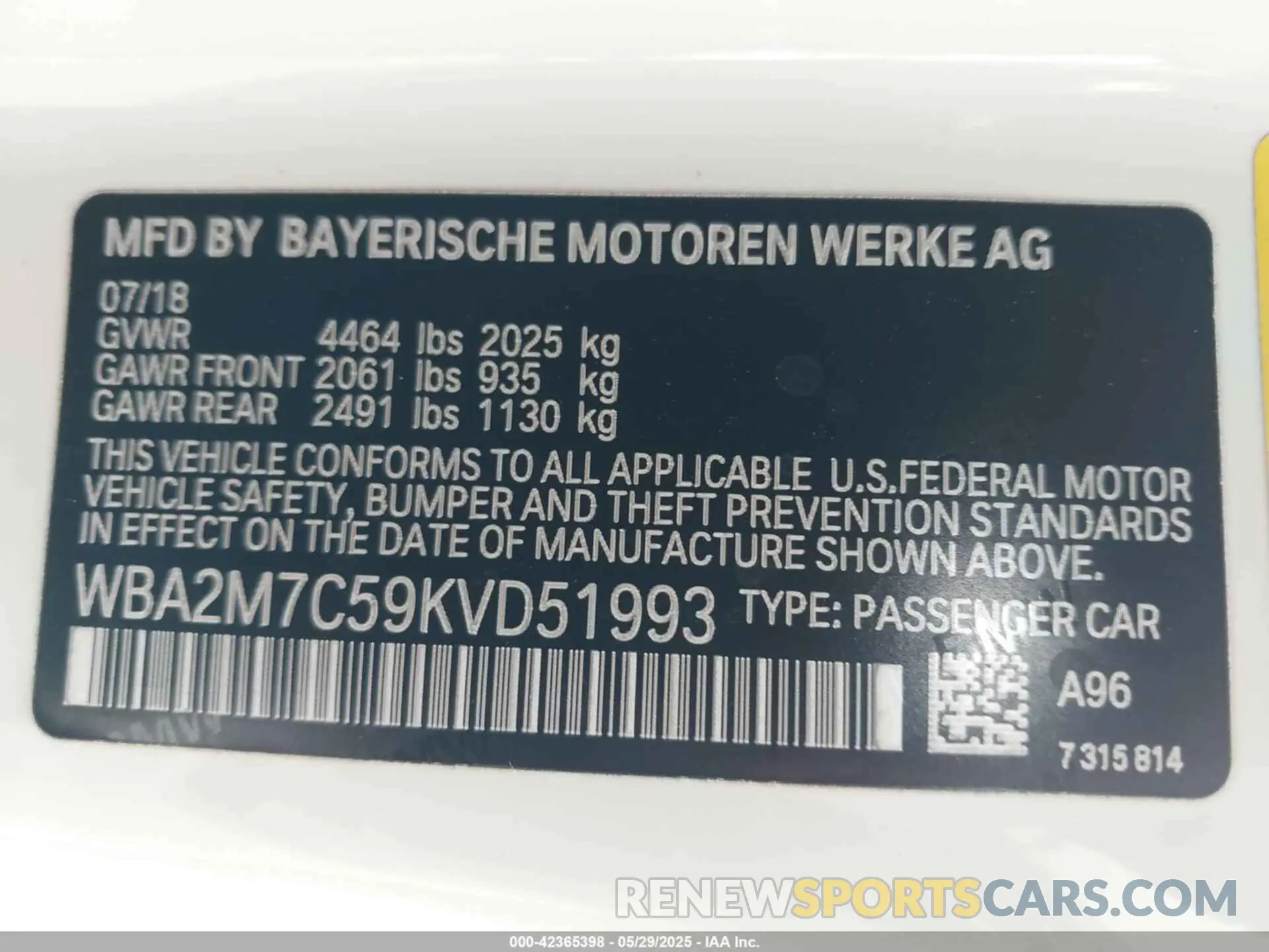 9 Photograph of a damaged car WBA2M7C59KVD51993 BMW 230I 2019