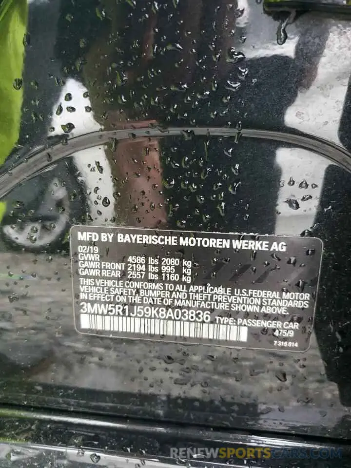 12 Photograph of a damaged car 3MW5R1J59K8A03836 BMW 3 SERIES 2019
