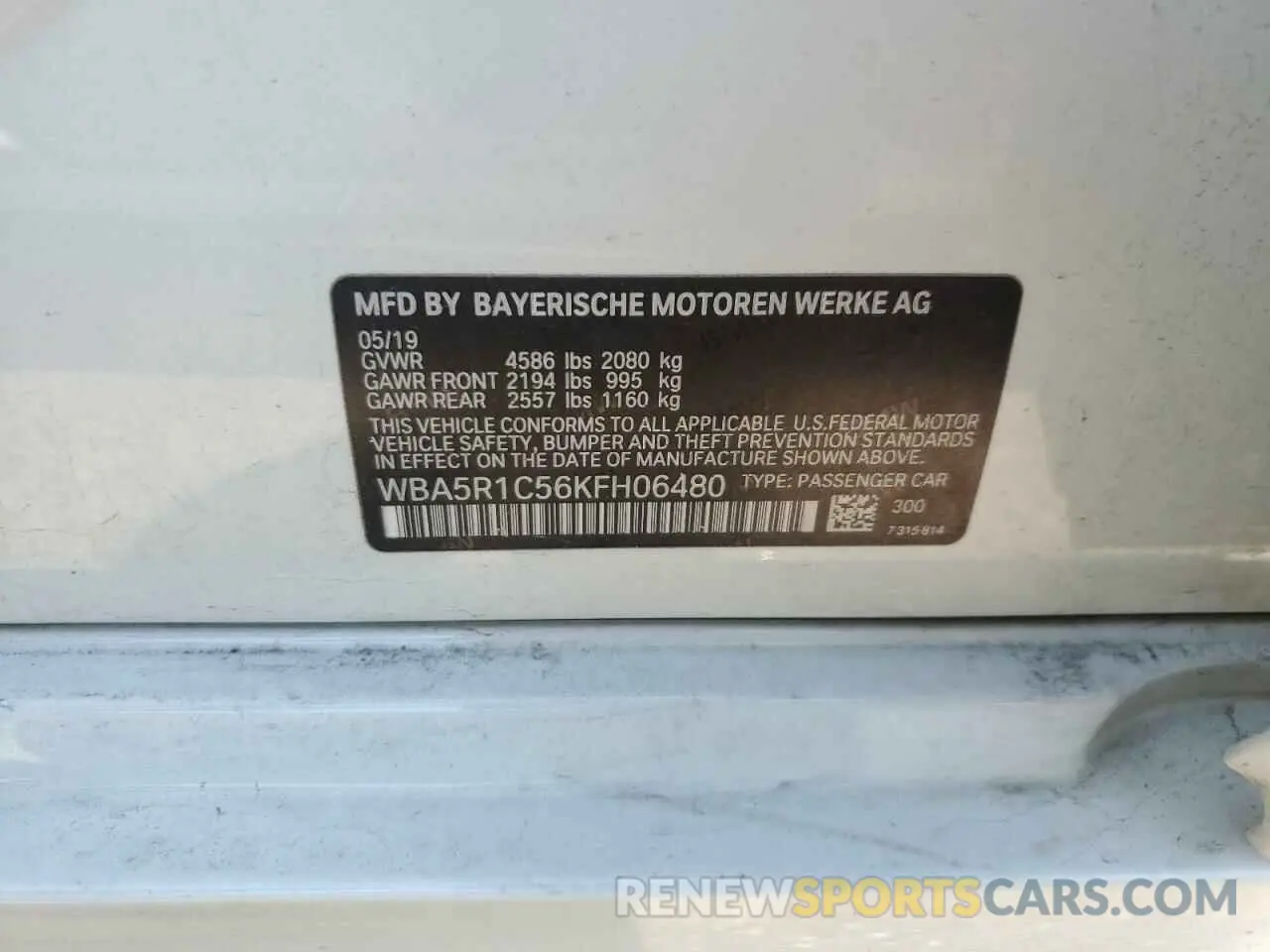 13 Photograph of a damaged car WBA5R1C56KFH06480 BMW 3 SERIES 2019