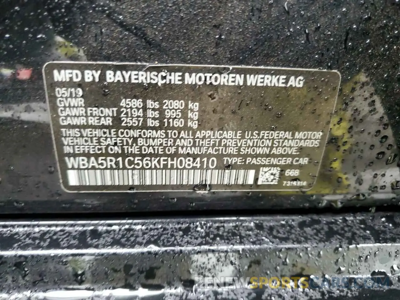 14 Photograph of a damaged car WBA5R1C56KFH08410 BMW 3 SERIES 2019