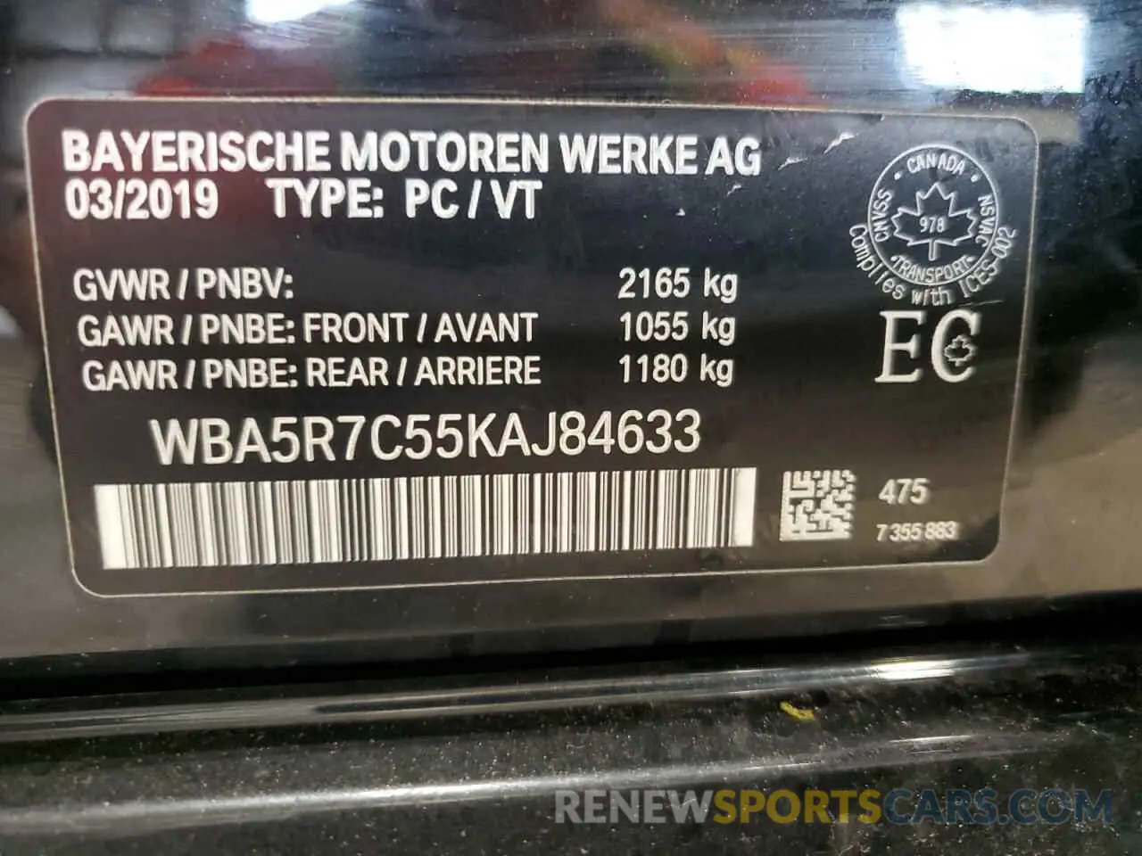 12 Photograph of a damaged car WBA5R7C55KAJ84633 BMW 3 SERIES 2019