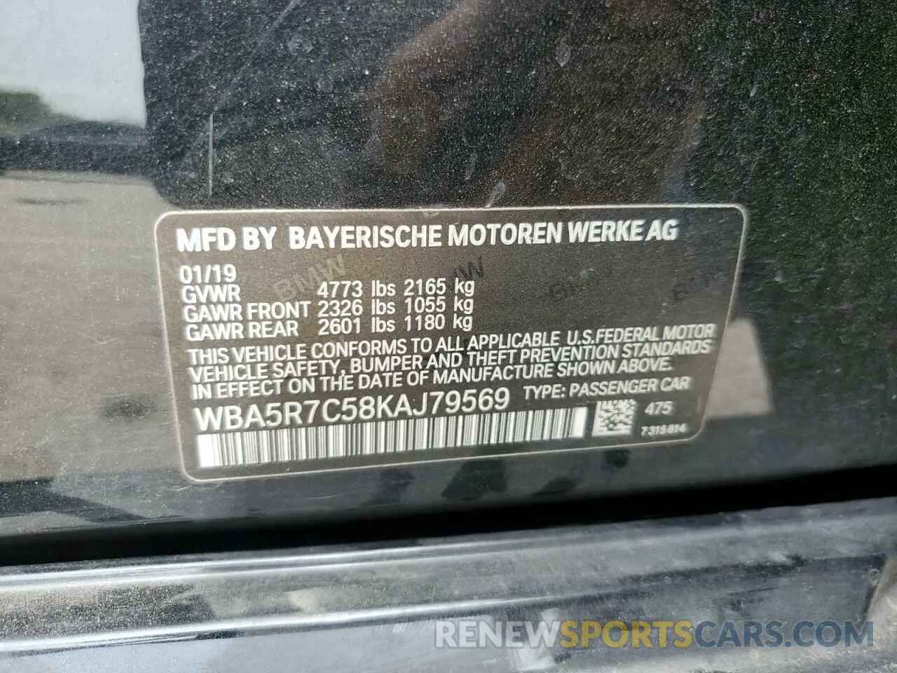 13 Photograph of a damaged car WBA5R7C58KAJ79569 BMW 3 SERIES 2019