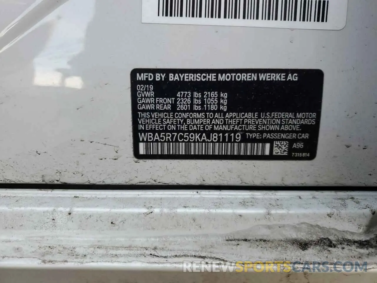 14 Photograph of a damaged car WBA5R7C59KAJ81119 BMW 3 SERIES 2019