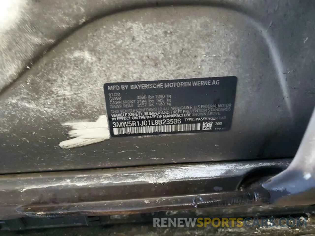 14 Photograph of a damaged car 3MW5R1J01L8B23586 BMW 3 SERIES 2020