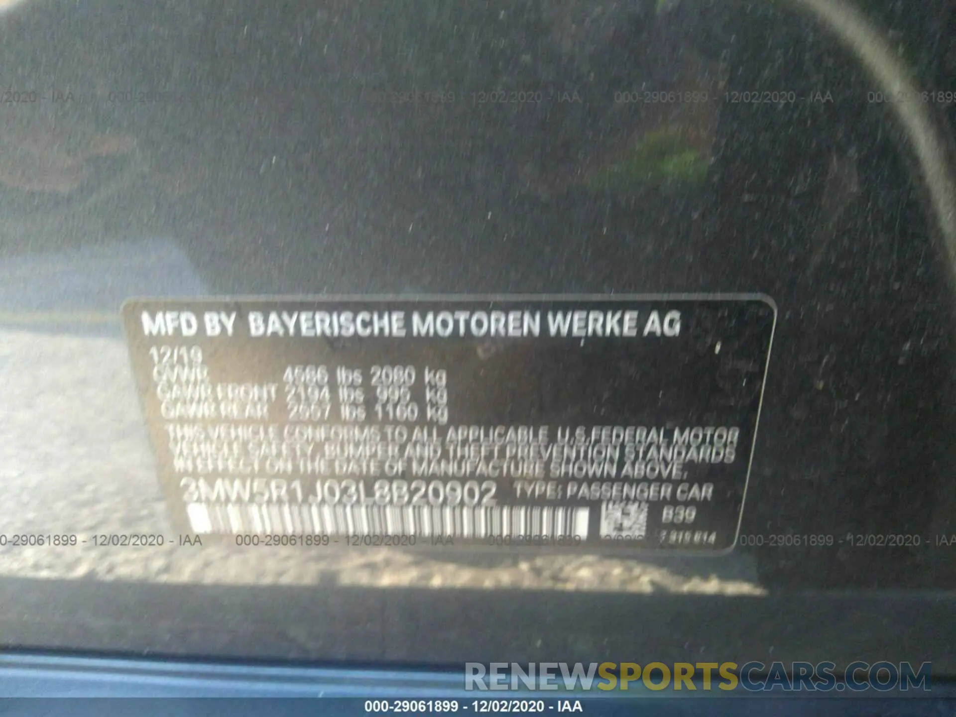 9 Photograph of a damaged car 3MW5R1J03L8B20902 BMW 3 SERIES 2020