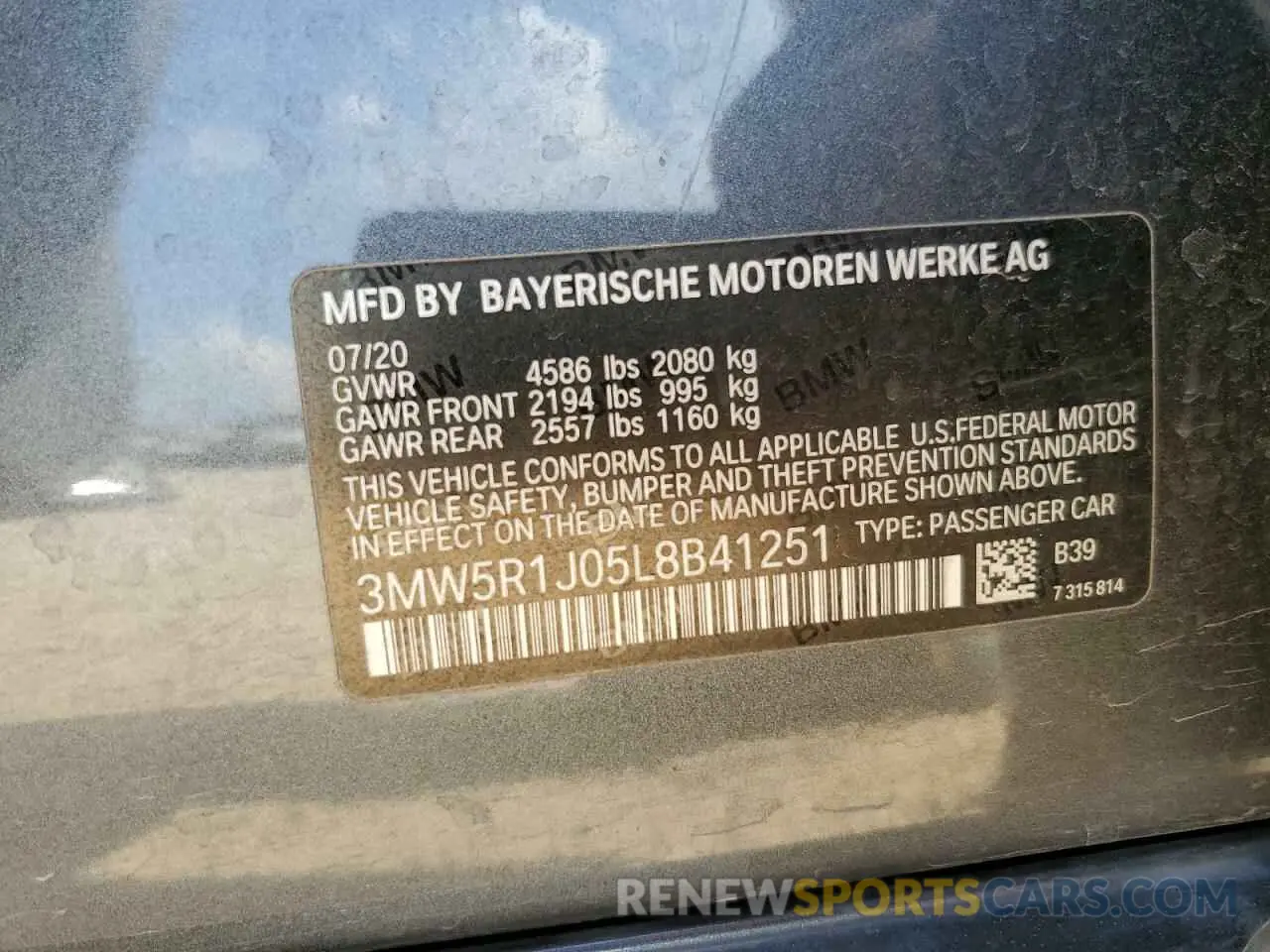 12 Photograph of a damaged car 3MW5R1J05L8B41251 BMW 3 SERIES 2020