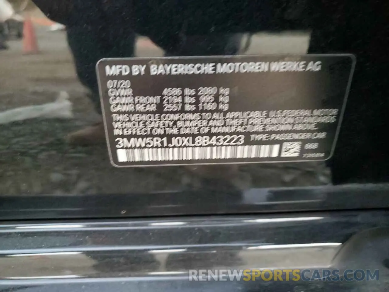 13 Photograph of a damaged car 3MW5R1J0XL8B43223 BMW 3 SERIES 2020
