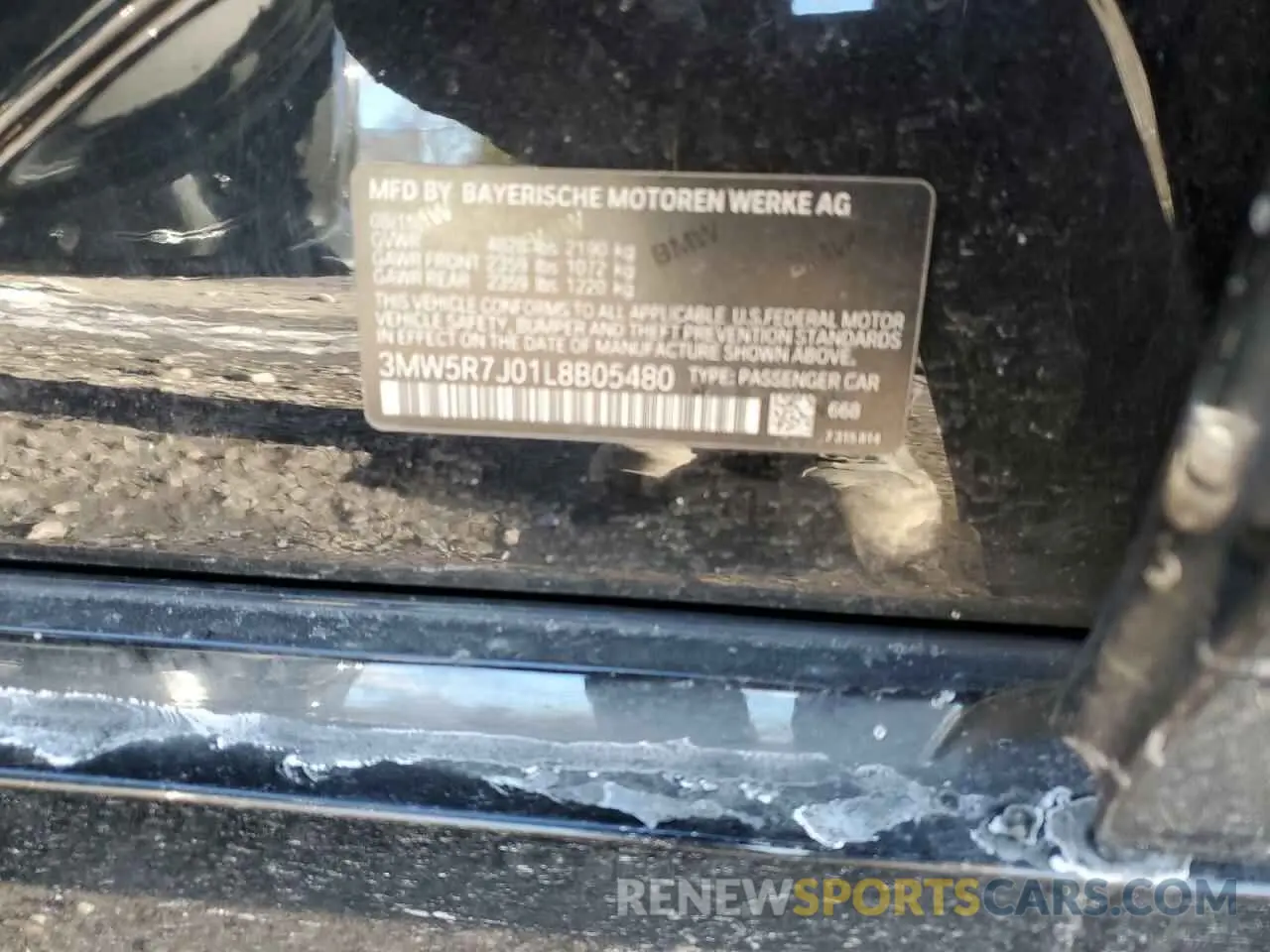 12 Photograph of a damaged car 3MW5R7J01L8B05480 BMW 3 SERIES 2020