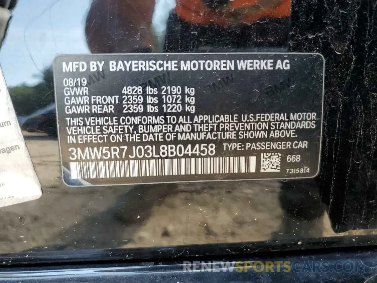 12 Photograph of a damaged car 3MW5R7J03L8B04458 BMW 3 SERIES 2020
