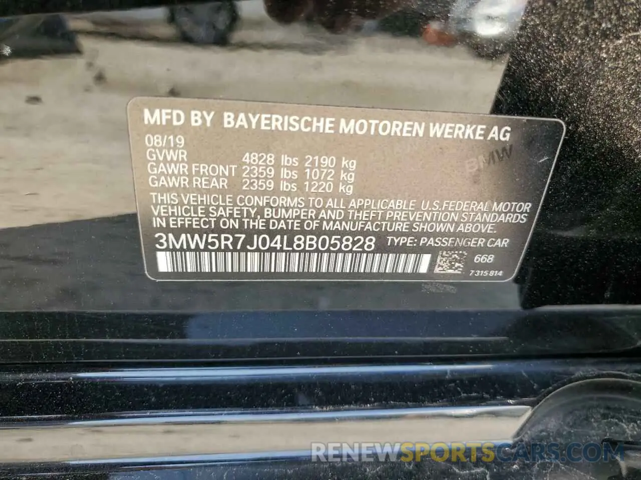 12 Photograph of a damaged car 3MW5R7J04L8B05828 BMW 3 SERIES 2020