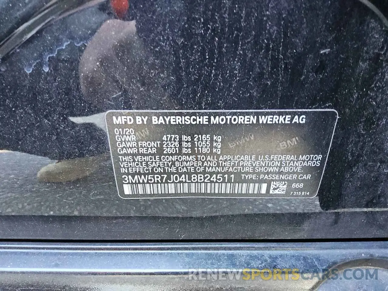 12 Photograph of a damaged car 3MW5R7J04L8B24511 BMW 3 SERIES 2020