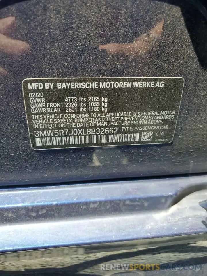 14 Photograph of a damaged car 3MW5R7J0XL8B32662 BMW 3 SERIES 2020