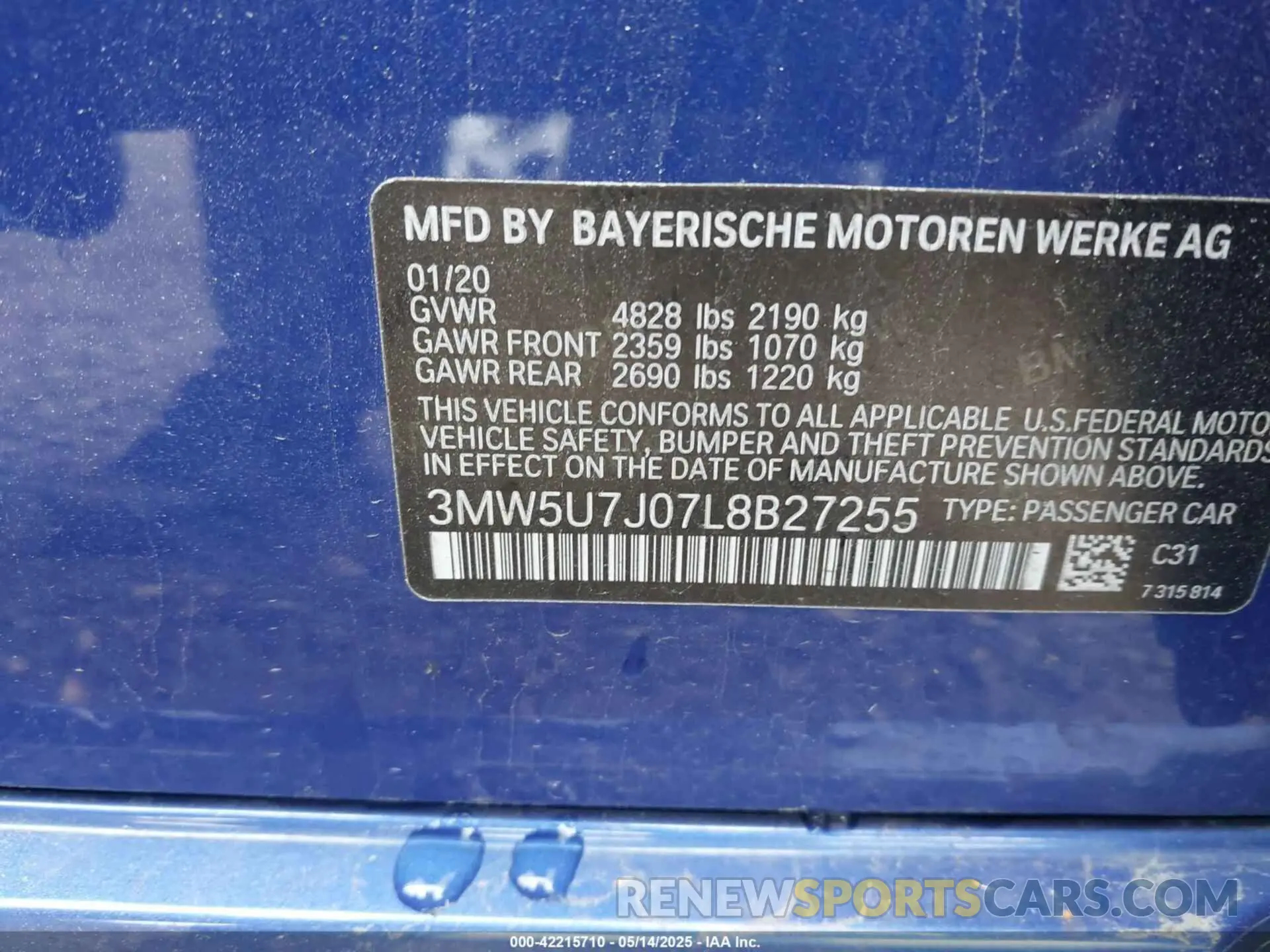 9 Photograph of a damaged car 3MW5U7J07L8B27255 BMW 3 SERIES 2020